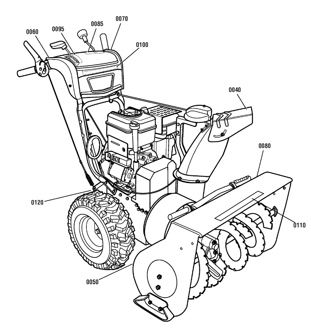 Decals Group Diagram and Parts List for 1695691 2009 Briggs and Stratton Snow Blower